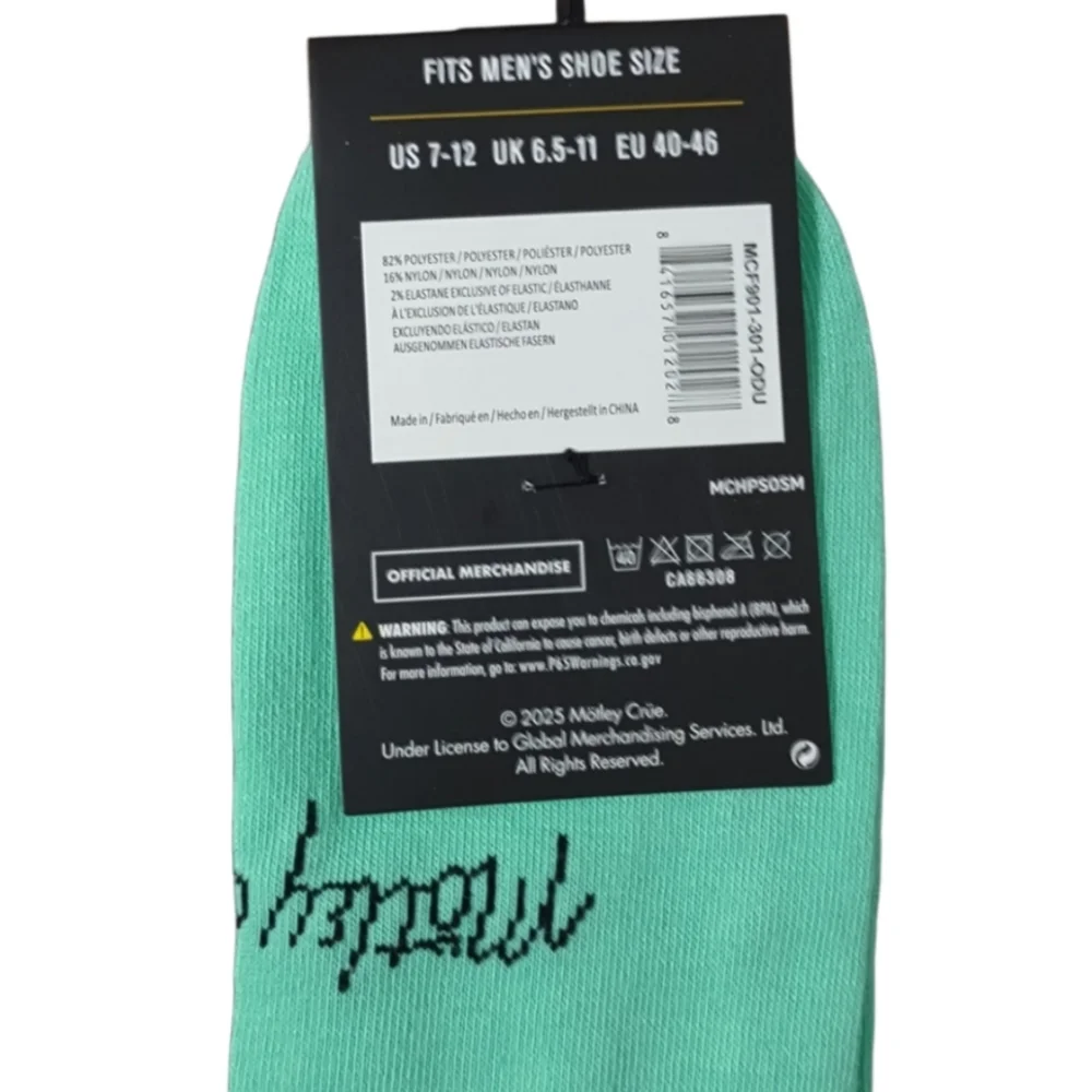 Motley Crew Dr Feelgood Ankle Socks Men's Unisex Novelty Band Memoribilia